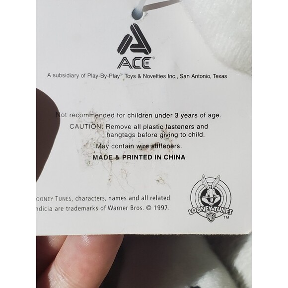 Vintage XMAS Looney Tunes Plush Lot NWT 1997 Tasmanian Devil Sylvester Foghorn - Picture 9 of 9